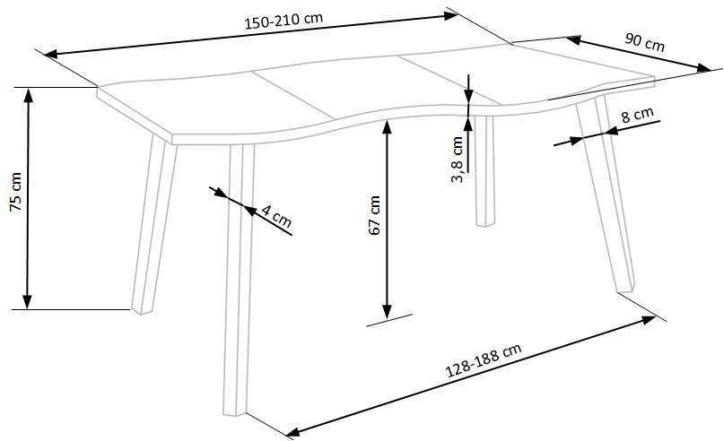 dickson_etkezoasztal_bovitheto_szin_tolgy_fekete_80a307__14 DICKSON 150 bővíthető étkezőasztal, téglalap alakú tölgy/fekete