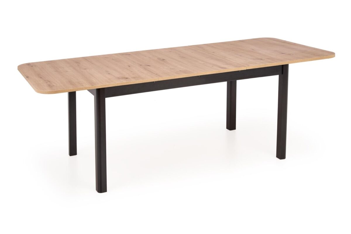 FLORIAN bővíthető étkezőasztal, téglalap alakú artisan tölgy/fekete